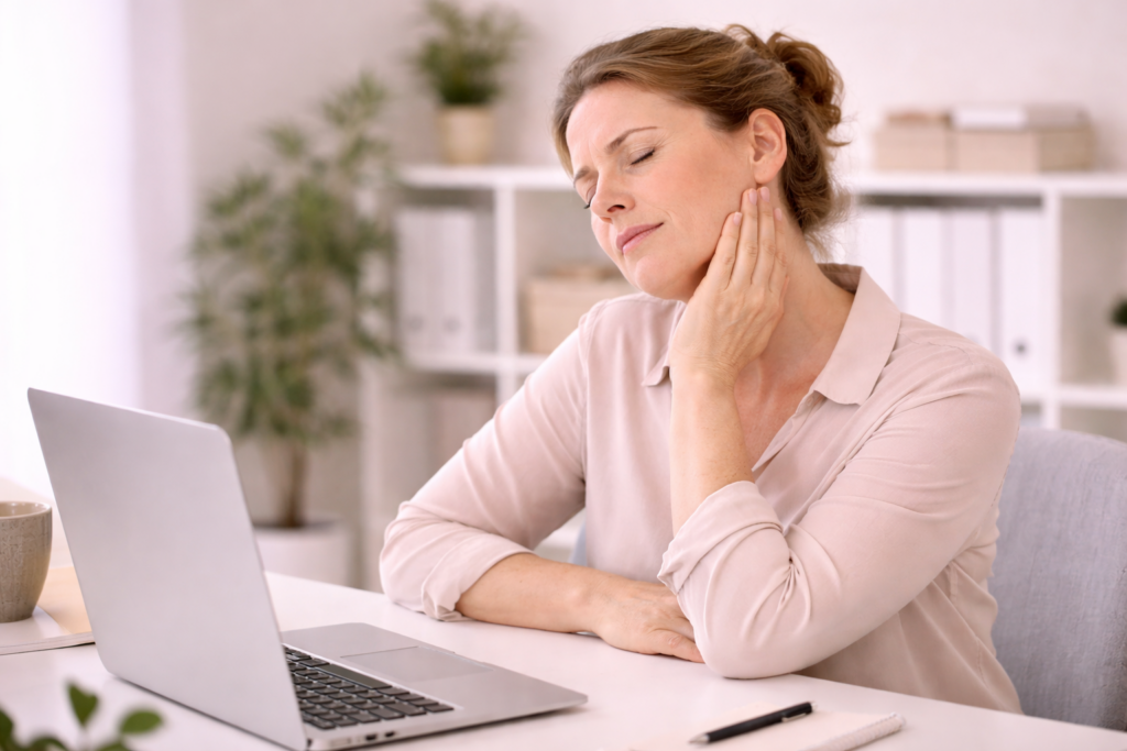 Was tum bei CMD? Schmerzen und Fehlfunktionen des Kiefergelenks.