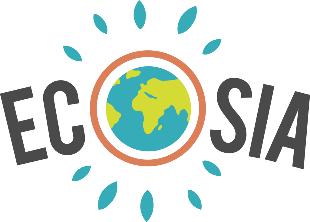 Das Logo von Ecosia, der Suchmaschine, die Bäume pflanzt