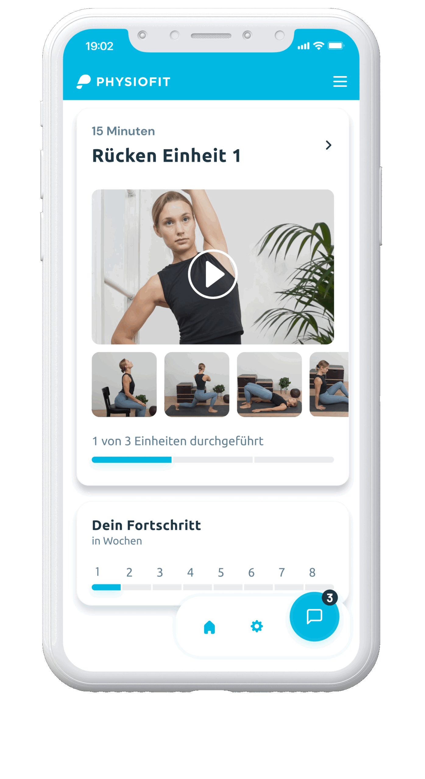 Physiofit-Gerät zur Unterstützung der physiotherapeutischen Parkinson-Behandlung