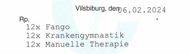 Privatrezept für Physiotherapie: So finden sie die verordneten Heilmittel auf der Verordnung.