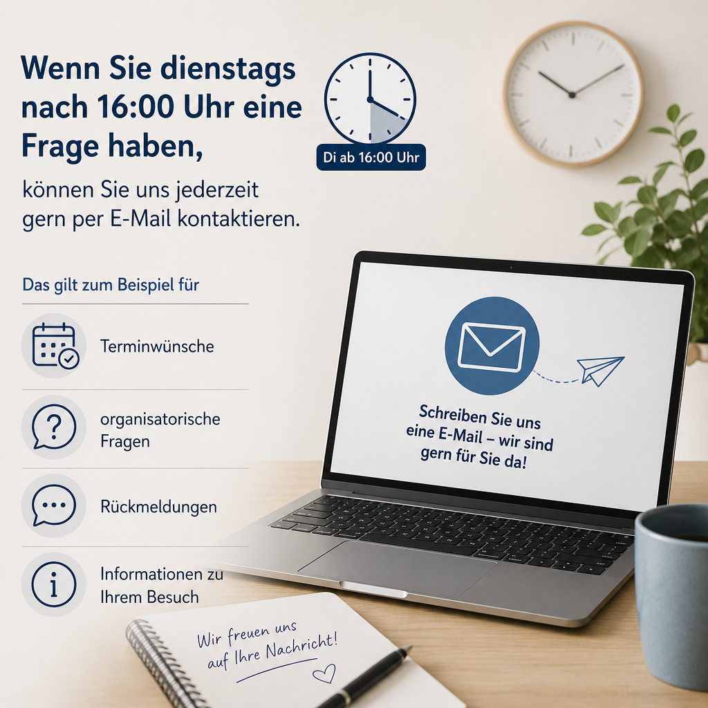 ai_6ab4e98cc936e4.76999535 Hinweis zu geänderten Dienstag-Öffnungszeiten und Behandlungszeiten